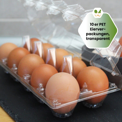 10er PET Eierverpackungen, transparent "10er PET Eierverpackungen, transparent" 