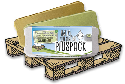 Plus Pack 10er Eierschachteln Palette - mit deinem Etikett gratis Etikettengestaltung