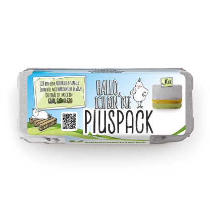 Plus Pack 10er Eierschachteln mit deinem Etikett, grau