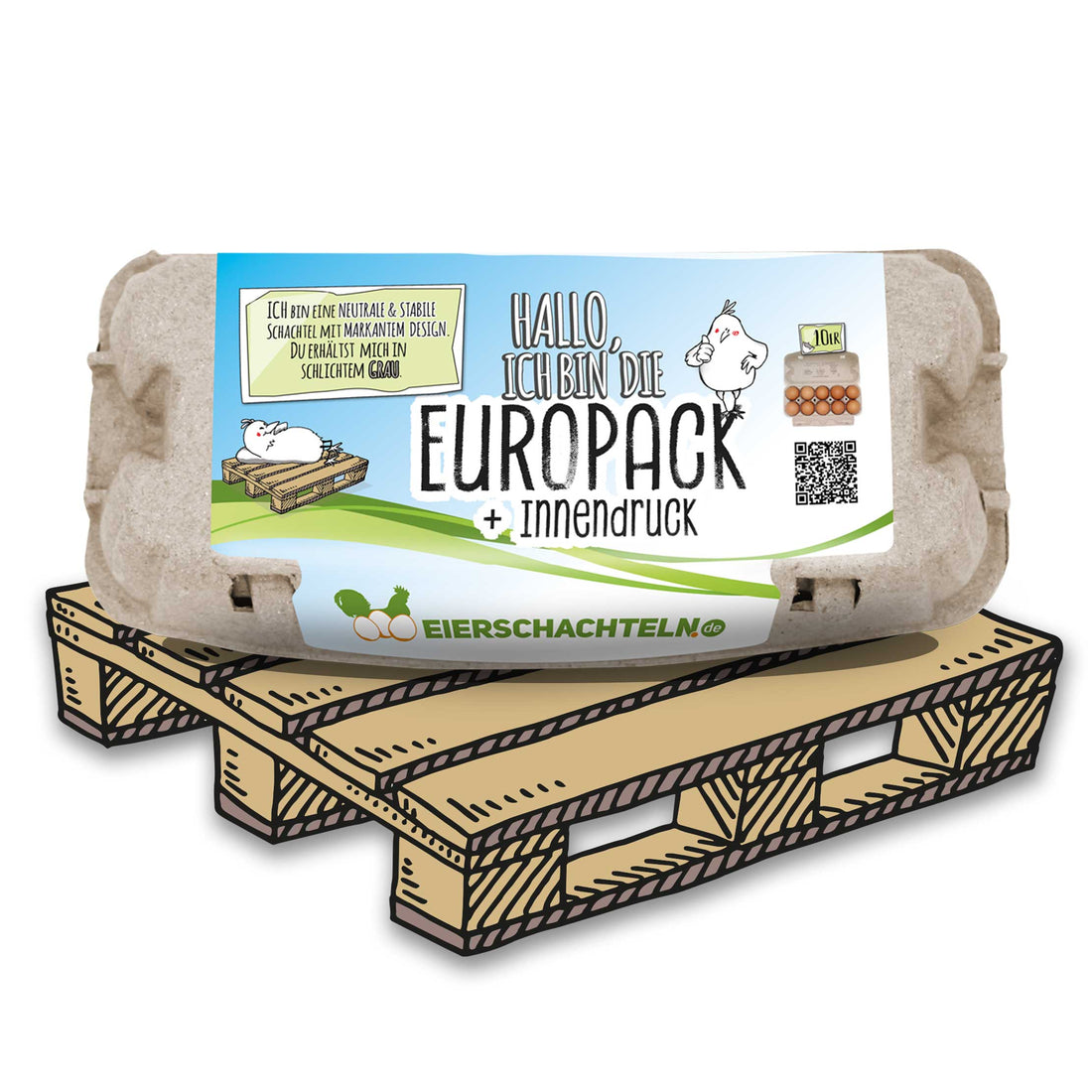 2800 Stück (Palette) 10er EuroPack mit individuellem Etikett + Innendruck inkl. Etikettengestaltung