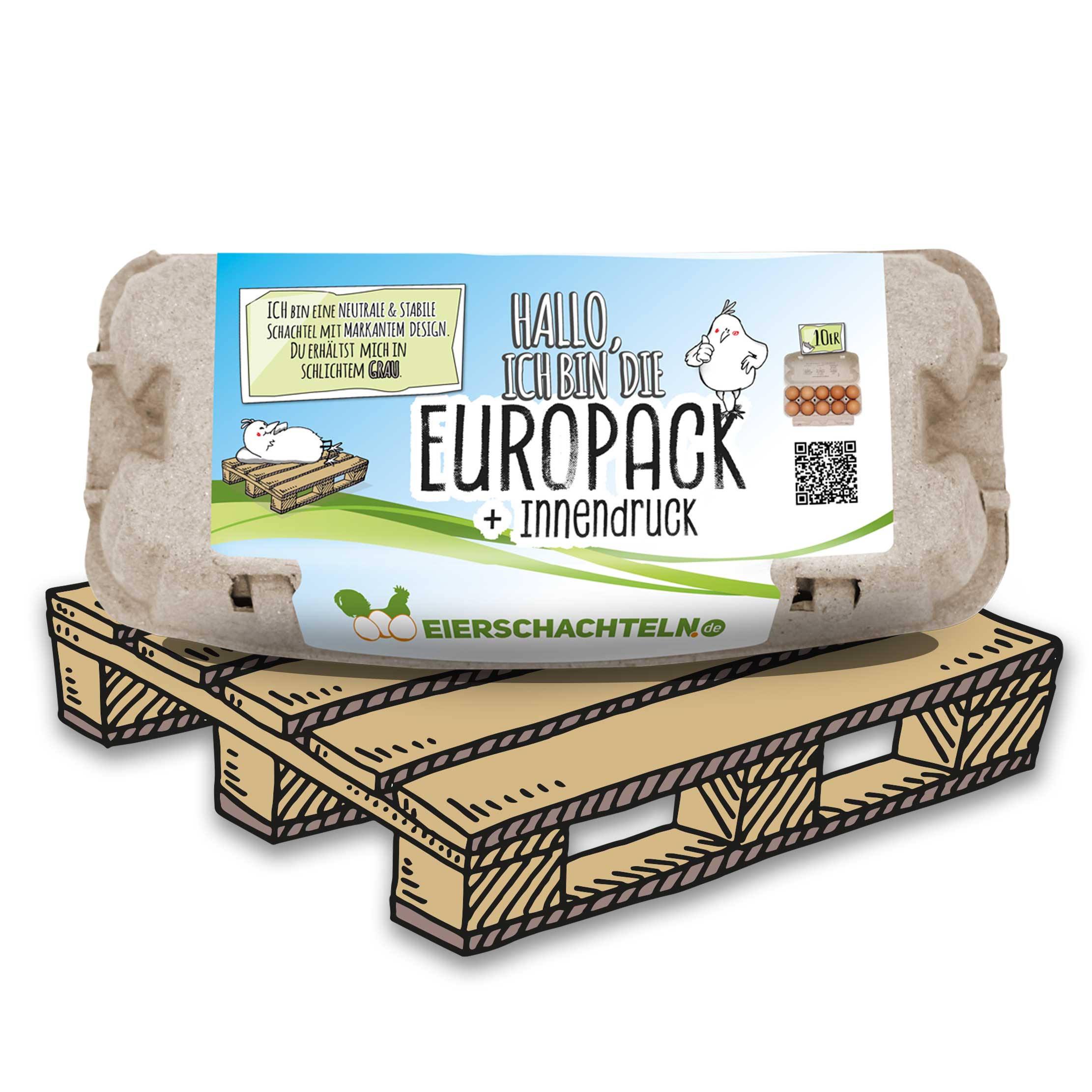 2800 Stück (Palette) 10er EuroPack mit individuellem Etikett + Innendruck inkl. Etikettengestaltung