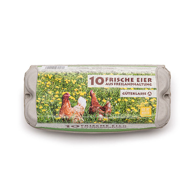 10er ComPac Eierschachteln mit Freiland-Etikett