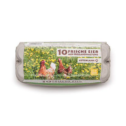 10er ComPac Eierschachteln mit Freiland-Etikett