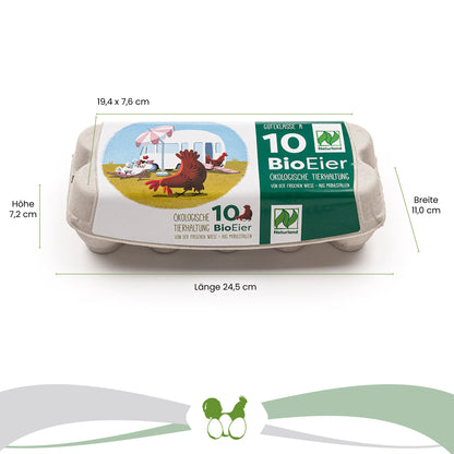 10er ComPac Mobilstalletikett Naturland witziges Motiv Maße: "Breite 11,0 cm x Länge 24,5 cm x Höhe 7,2 cm" Deckel: "19,4 x 7,6 cm"