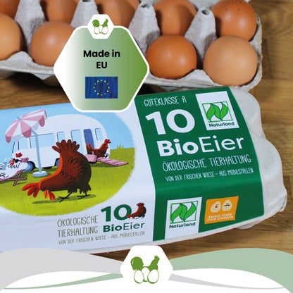 10er ComPac Mobilstalletikett Naturland witziges Motiv "Made in EU"