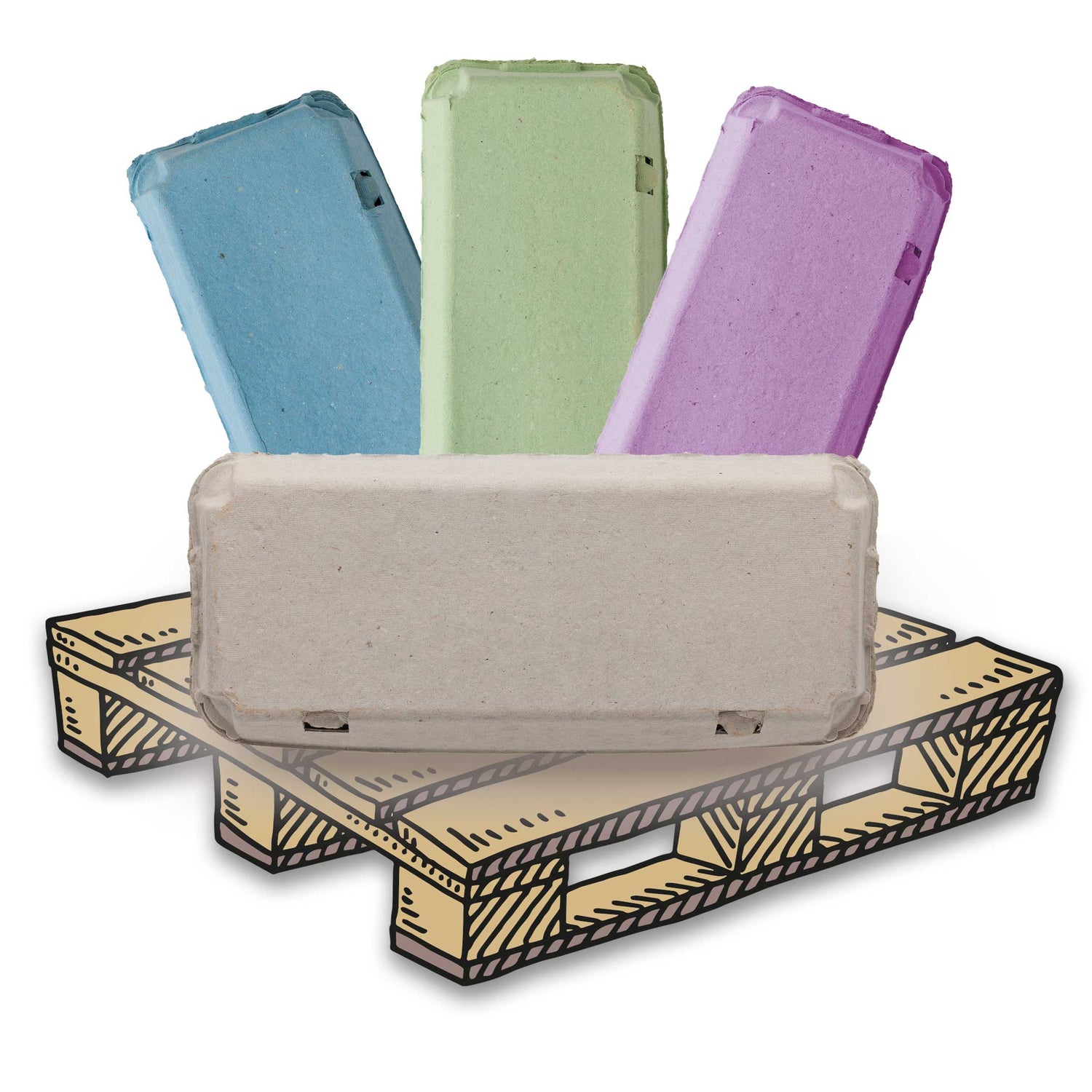 2800 Stück (Palette) EcoPack 10er ohne Etikett in fünf Farben – attraktiver Mengenrabatt