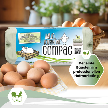 10er ComPac Eierschachteln 3760 Stück (Palette) – dein Etikett, gratis Etikettengestaltung