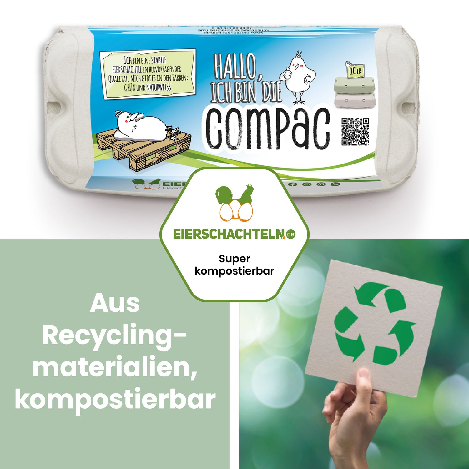 10er ComPac Eierschachteln 3760 Stück (Palette) – dein Etikett, gratis Etikettengestaltung