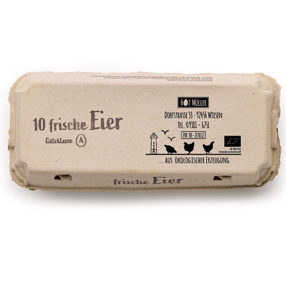 Stempel für Eierschachteln, 10er Ecopack, mit Vordruck schwarz 