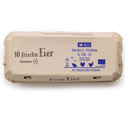 Stempel für Eierschachteln, 10er Ecopack, mit schwarzem Vordruck, blau