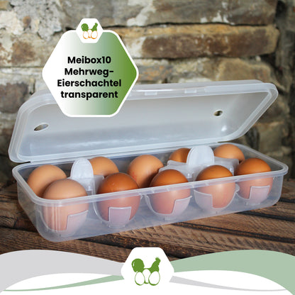 10er Meibox, transparent "Meibox10 Mehrweg-Eierschachtel transparent" 