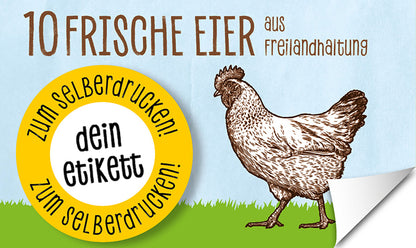 Etiketten zum Selberdrucken für 10er Eierschachteln mit Sichtfenster