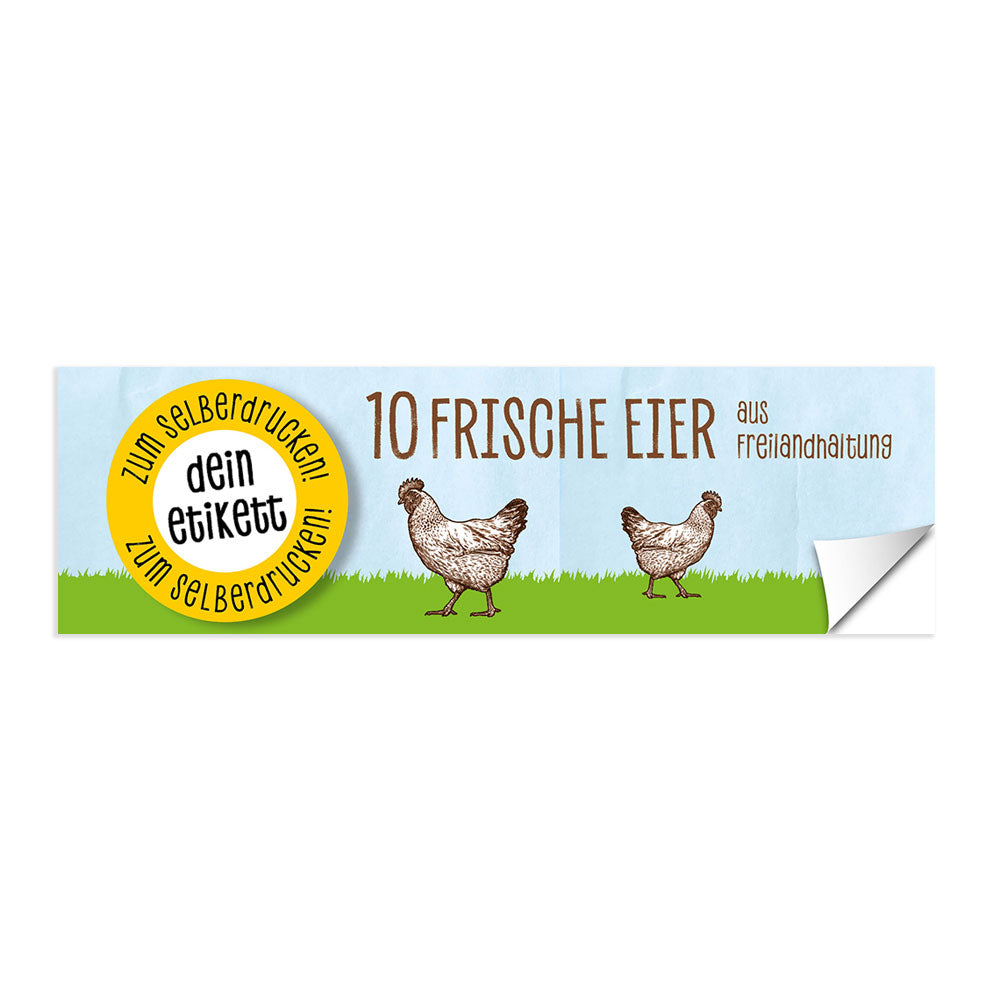 Etiketten zum Selberdrucken für 10er Eierschachteln ohne Sichtfenster, Etikett