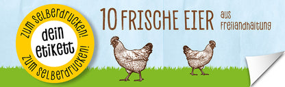 Etiketten zum Selberdrucken für 10er Eierschachteln ohne Sichtfenster