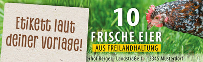 10er Eierschachtel-Etiketten laut deiner Druckvorlage, Etikett