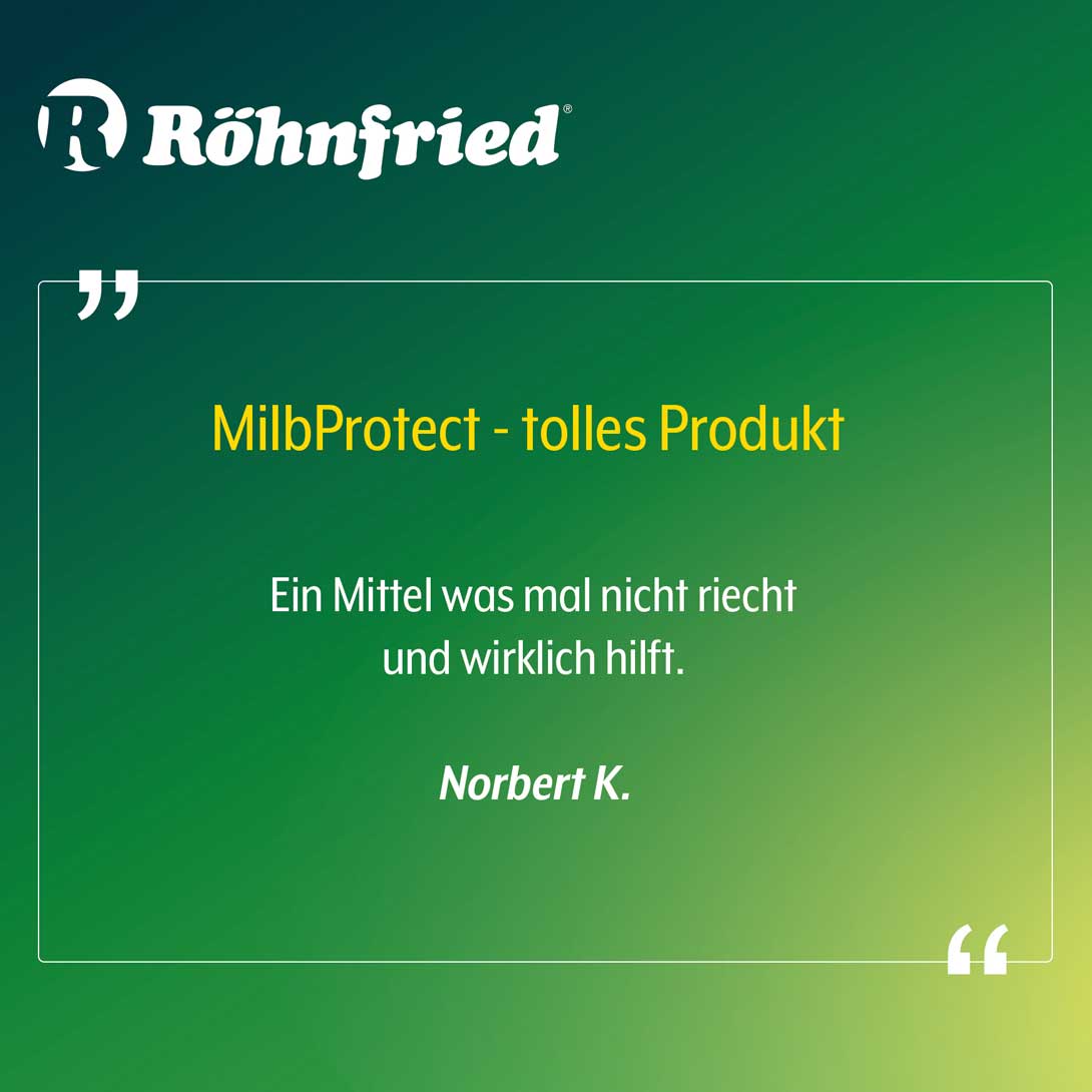 MilbProtect Kundenbewertung: "Ein Mittel was mal nicht riecht und wirklich hilft."