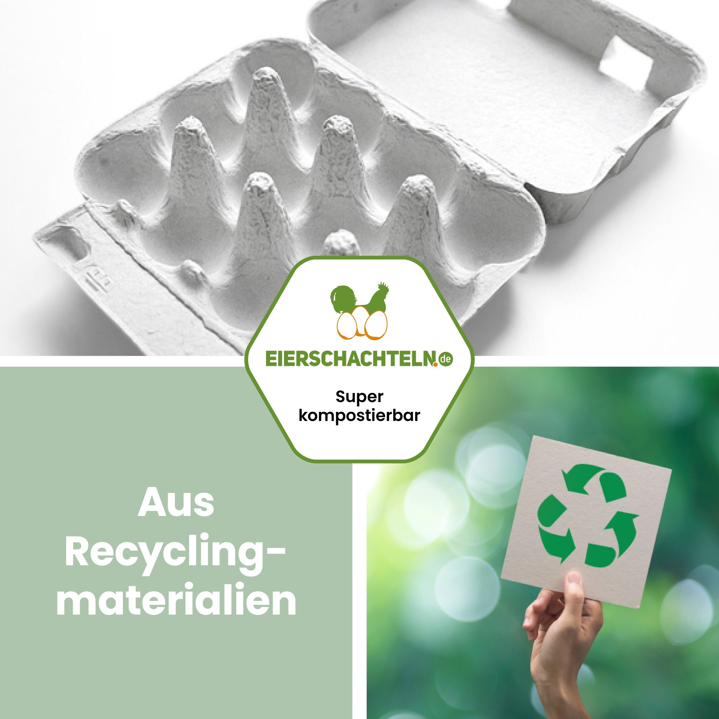 12er Wachteleierschachtel "Aus Recyclingmaterialien" 