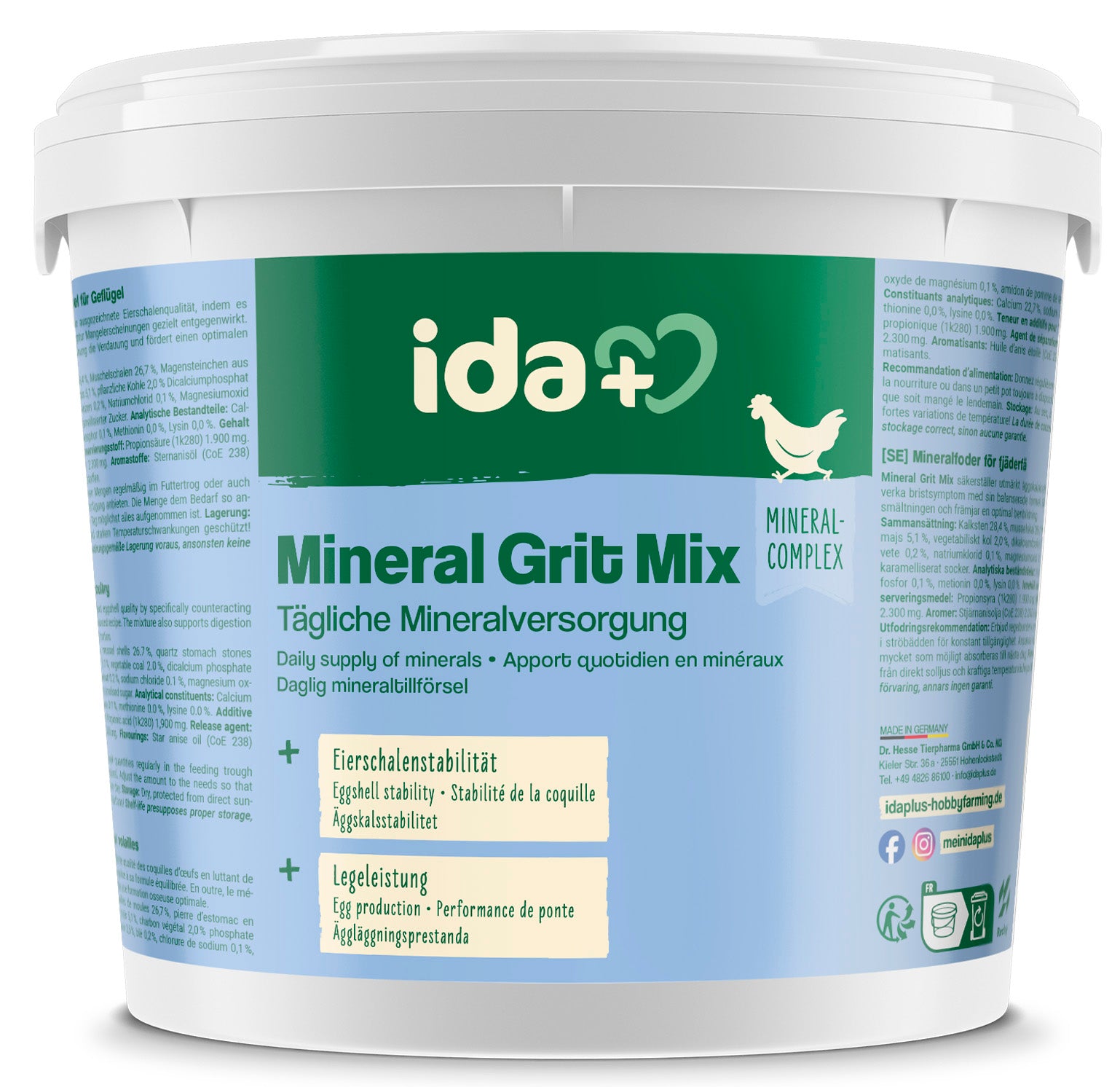 Mineralmix IdaPlus für Hühner, 5 kg Futterkalk Mineralstoffmischung mit Anis