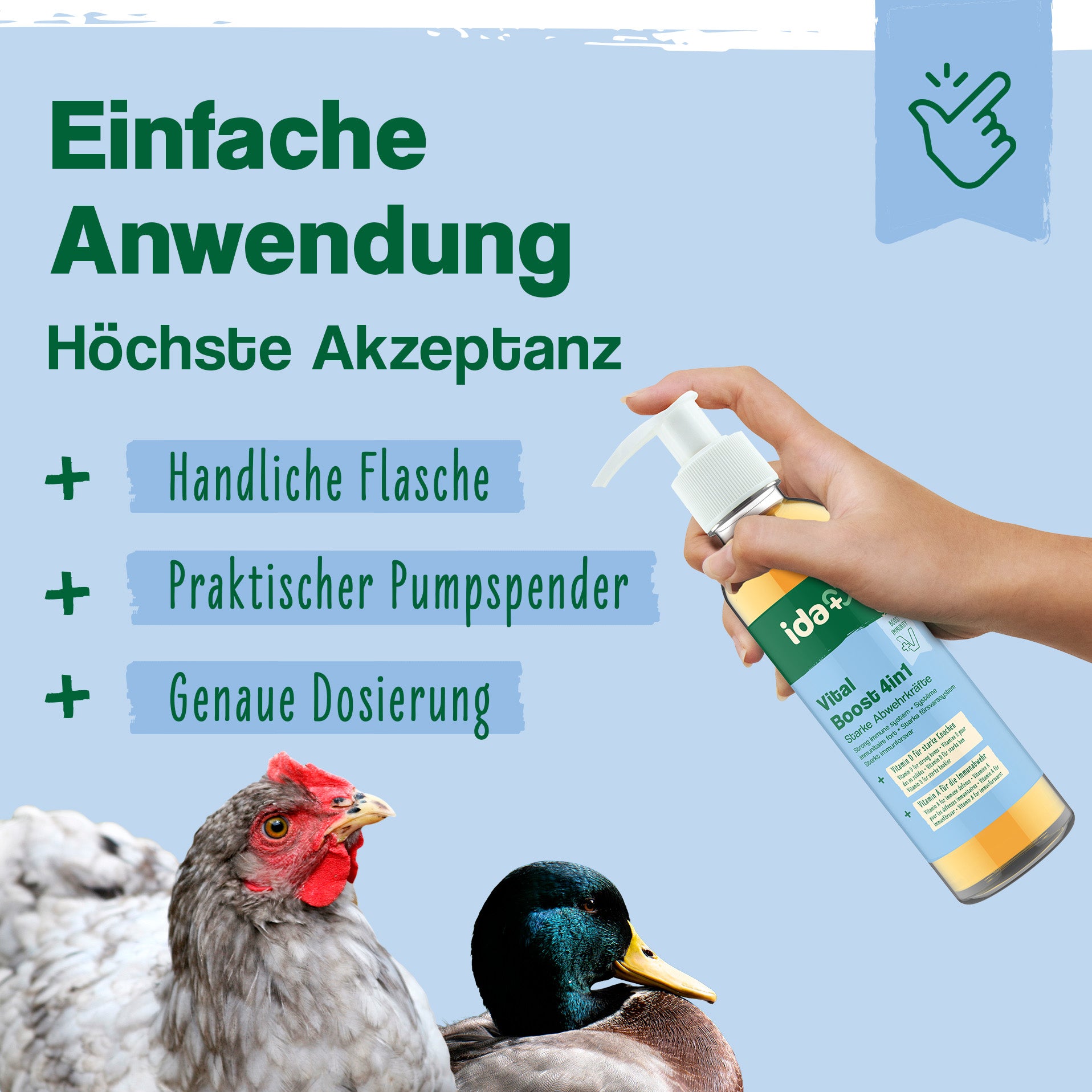 Hühner-Vitamin 4in1 – Vitaminkonzentrat mit Vitamin ADEC für starke Abwehrkräfte