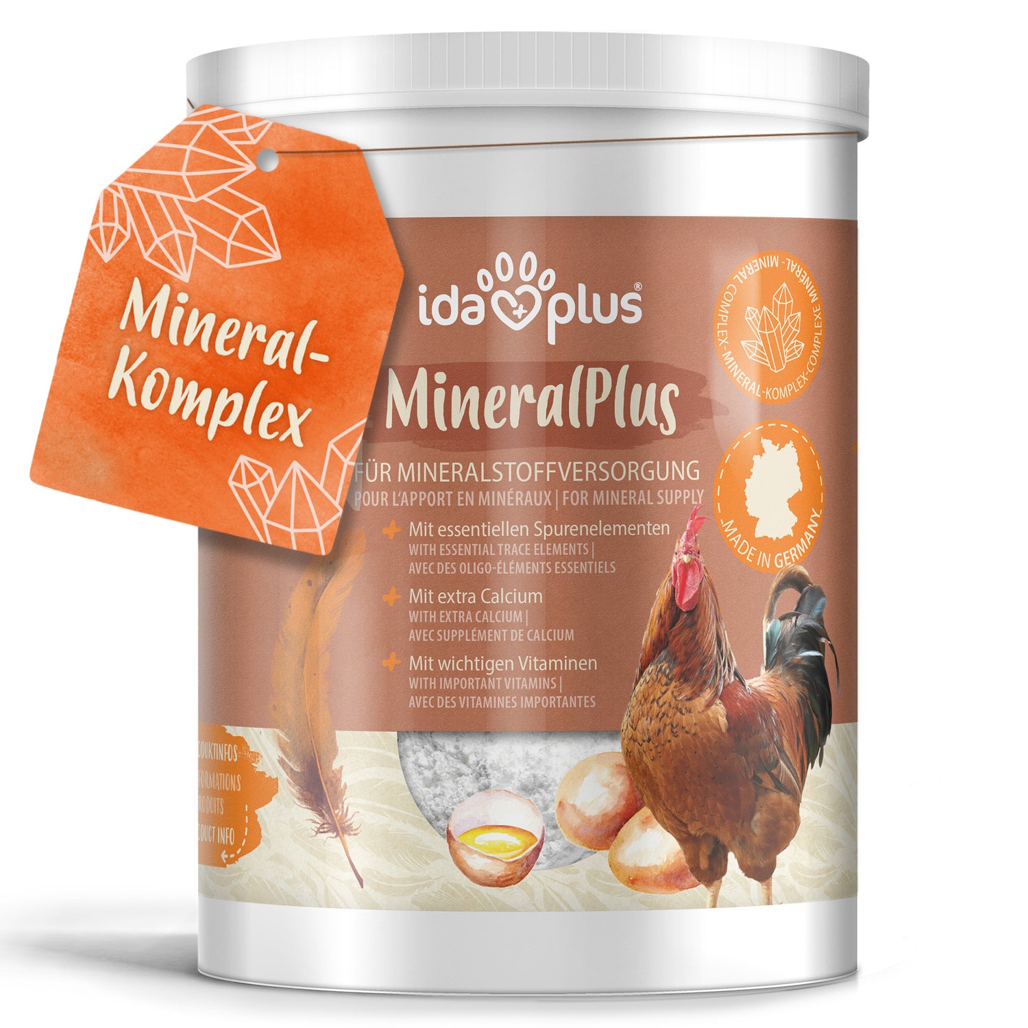 MineralPlus mit Kalzium für Hühner, 1 kg in der Dose