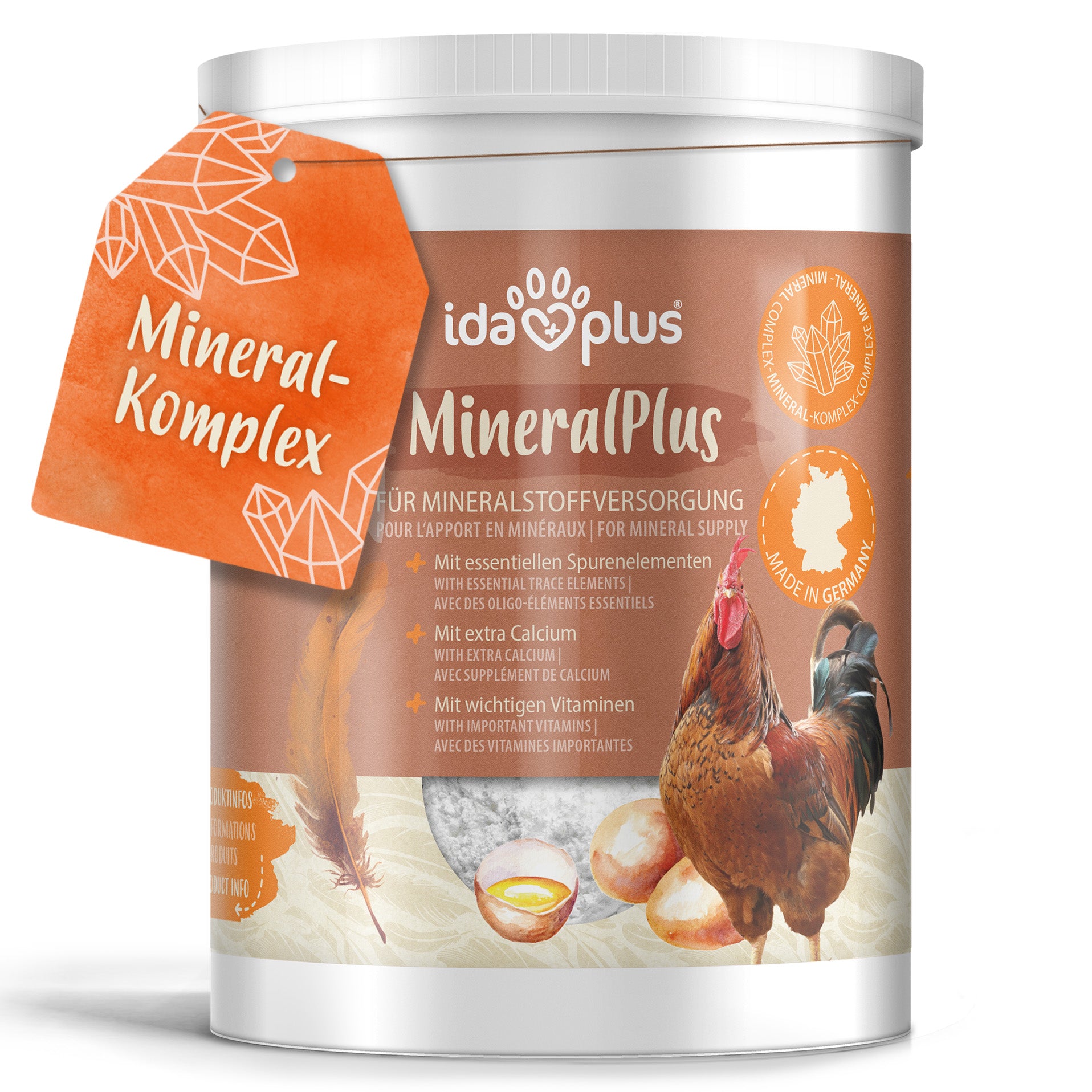 MineralPlus mit Kalzium für Hühner, 1 kg in der Dose