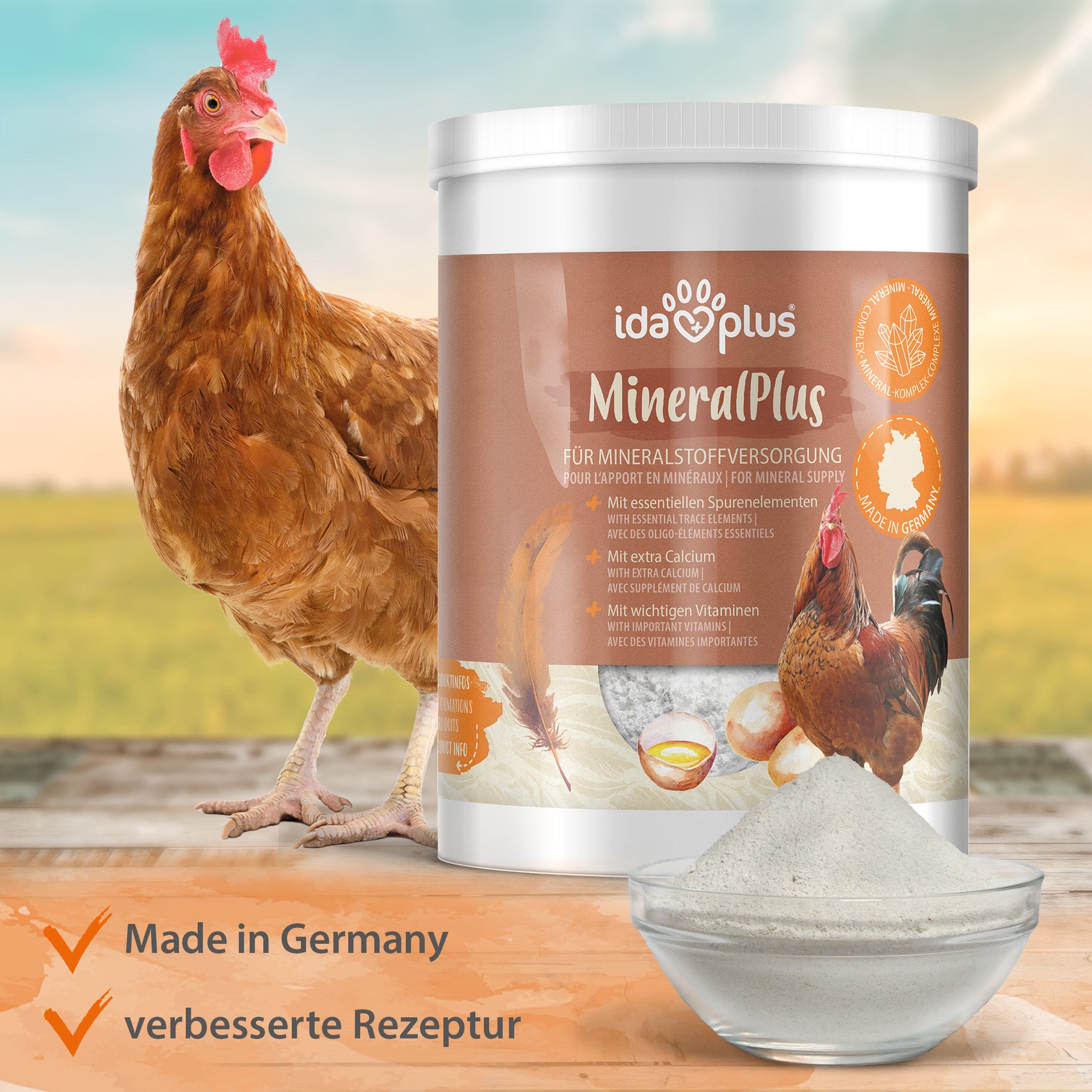 MineralPlus mit Kalzium für Hühner "Made in Germany, verbesserte Rezeptur"