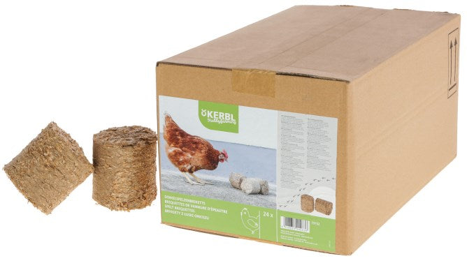 Dinkelspelzen Briketts für Hühner und anderes Geflügel 24 Stück