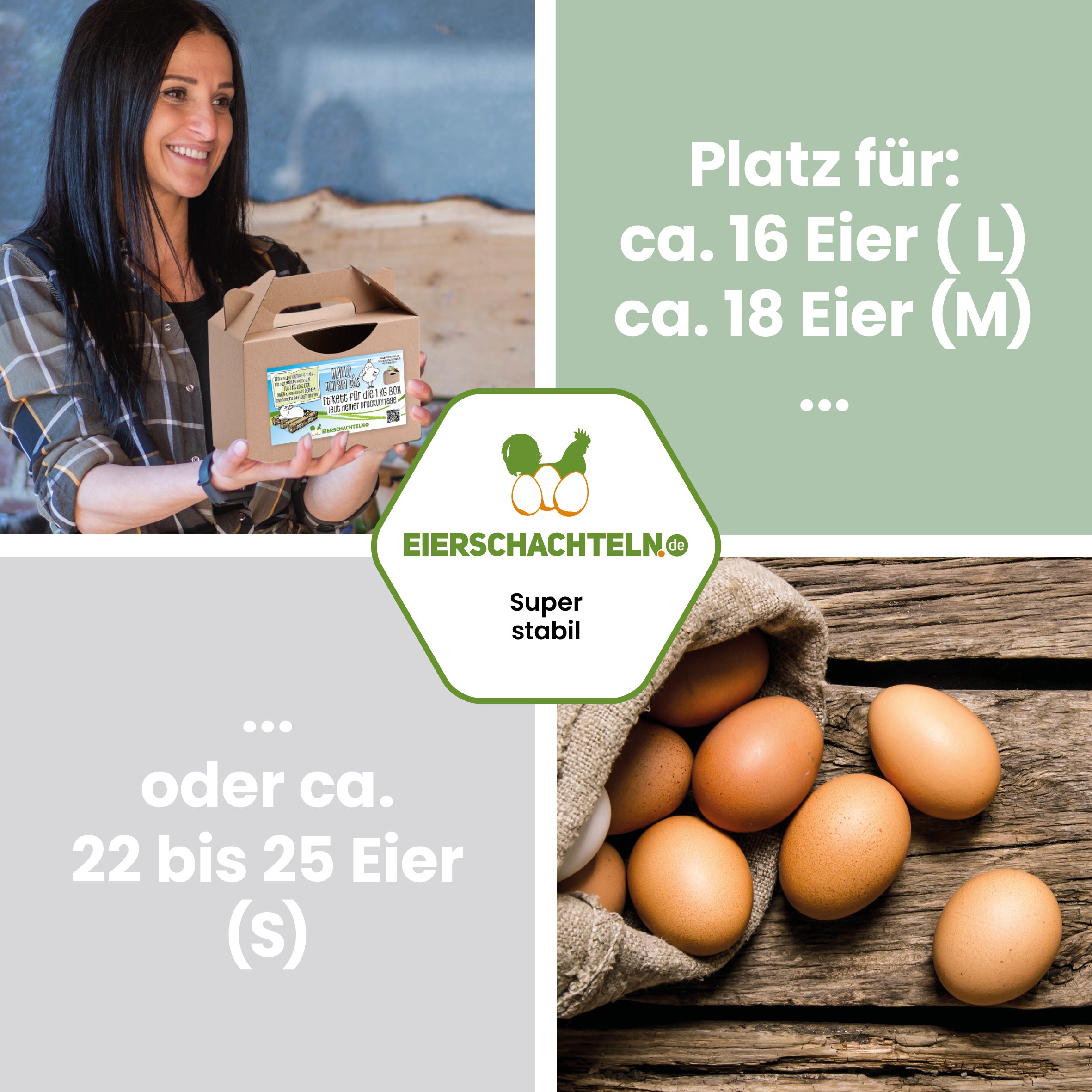Etiketten für 1 kg Eierbox laut deiner Druckvorlage