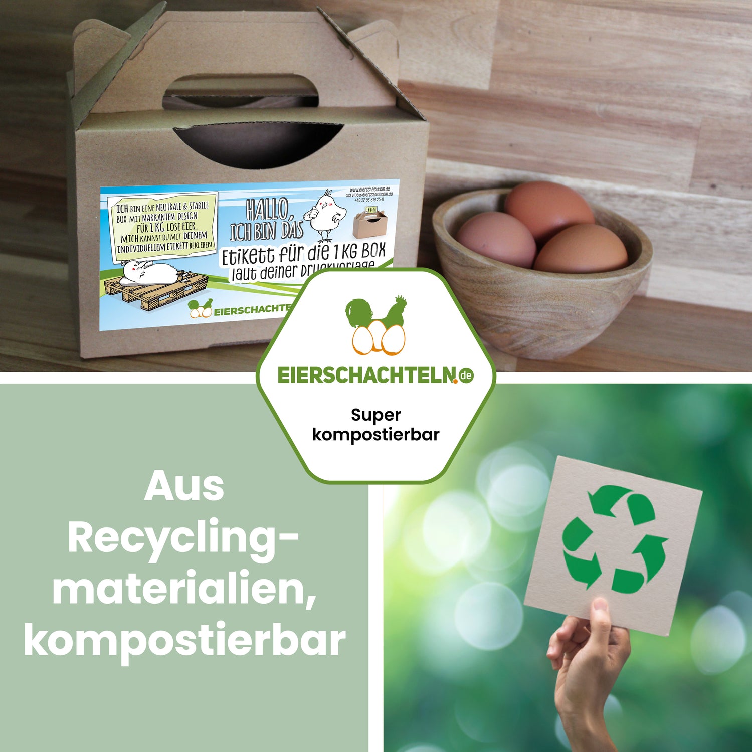 Etiketten für 1 kg Eierbox laut deiner Druckvorlage