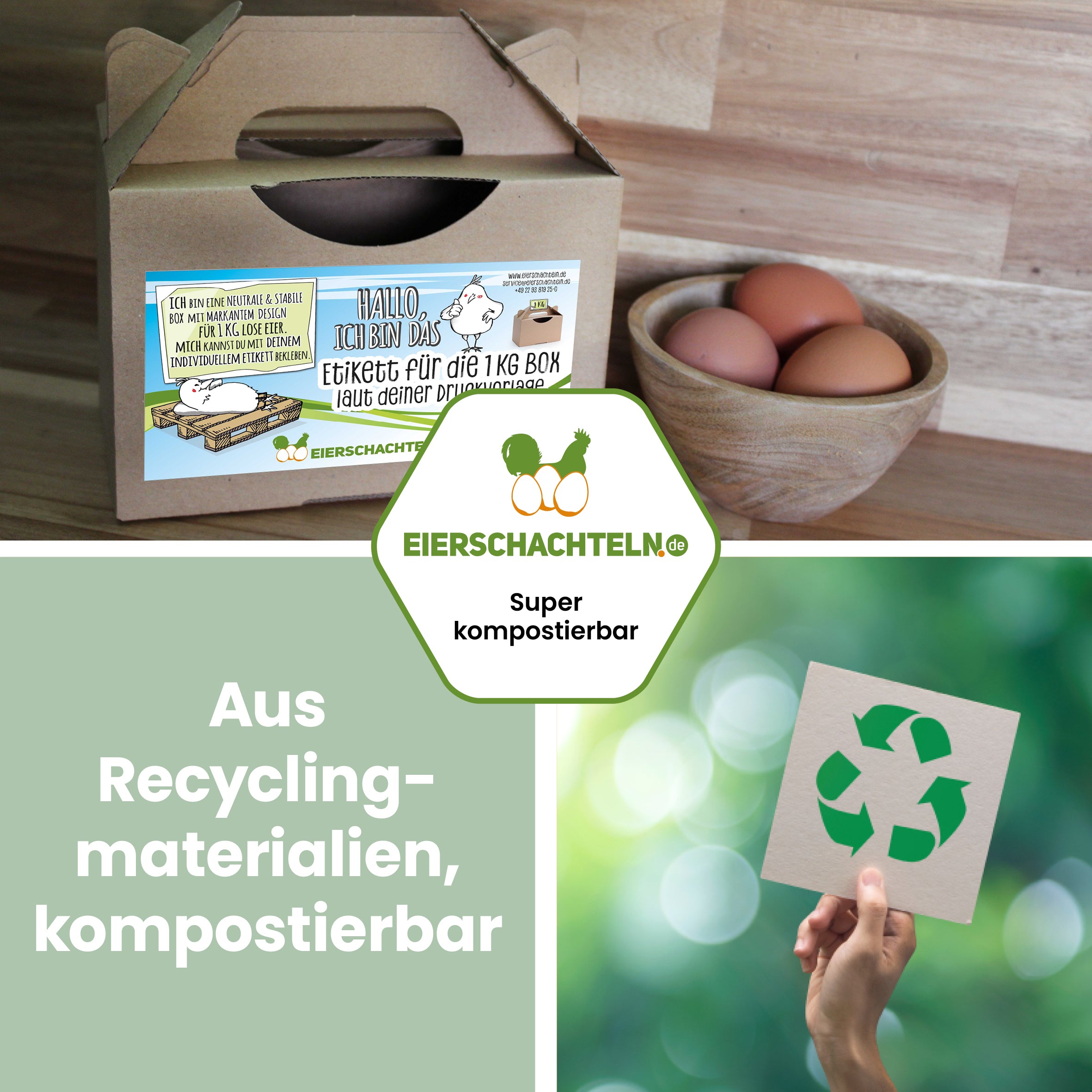 Etiketten für 1 kg Eierbox laut deiner Druckvorlage