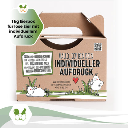 Individuell bedruckte 1-kg-Boxen – 9520 Stück für Junghenneneier &amp; mehr