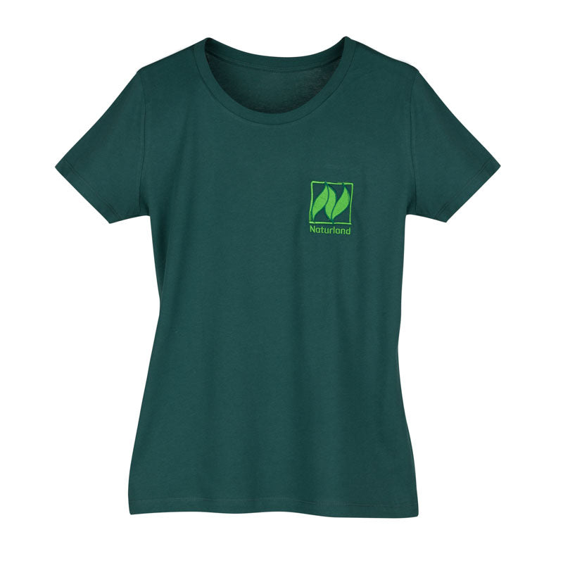 Naturland T-Shirt slimfit, grün – mit Naturland Logo