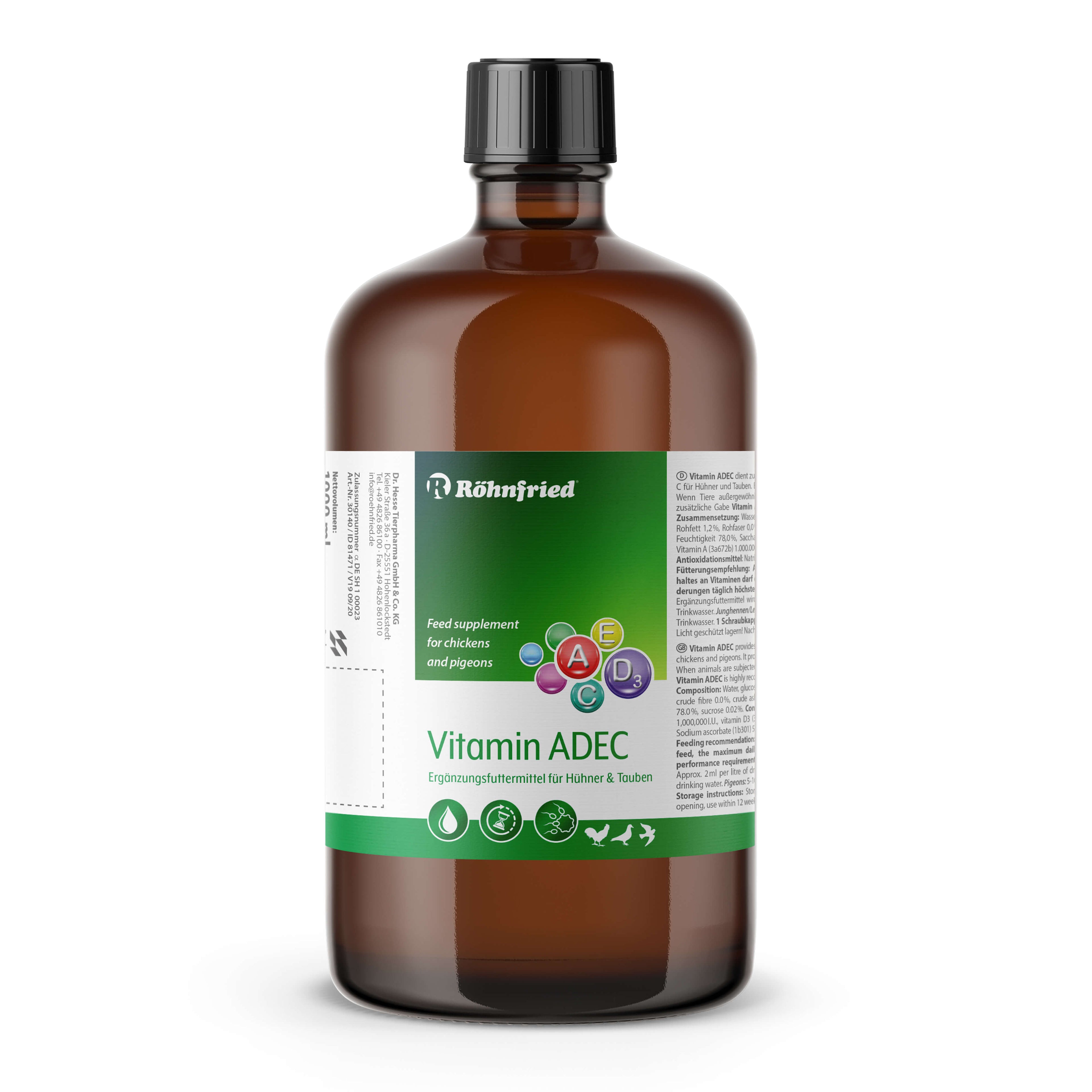 Vitamine ADEC für Hühner und andere Tiere, 1.000ml 