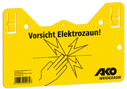 Warnschild „Vorsicht Elektrozaun“ für elektrifizierbare Geflügelnetze