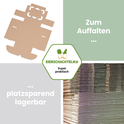 EckPack 6er Eierschachtel, neutral  "Zum Auffalten platzsparend lagerbar"