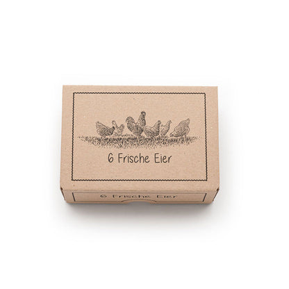 EckPack 6er Eierschachtel mit Direktdruck „Frische Eier“