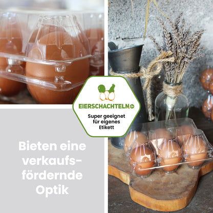 6er PET Eierverpackungen "Bieten eine verkaufsfördernde Optik" 