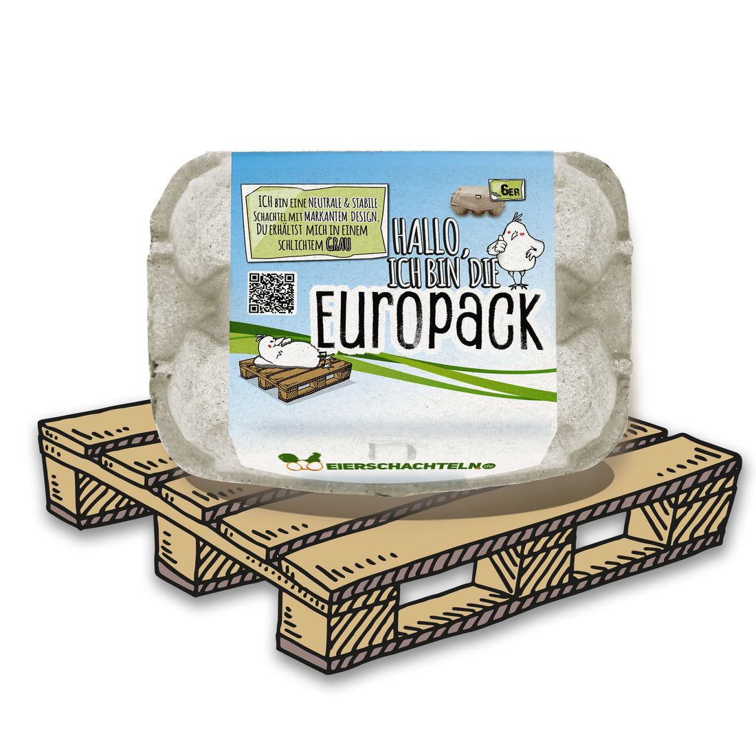 6er EuroPack (Palette) mit Etikett inklusive Etikettengestaltung