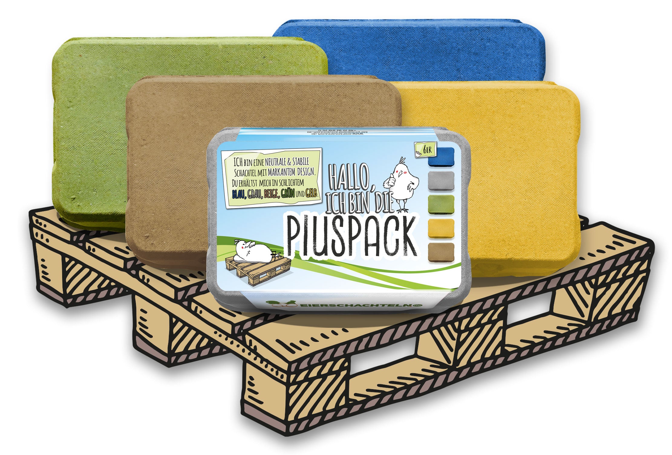6er PlusPack mit eigenem Etikett Palette