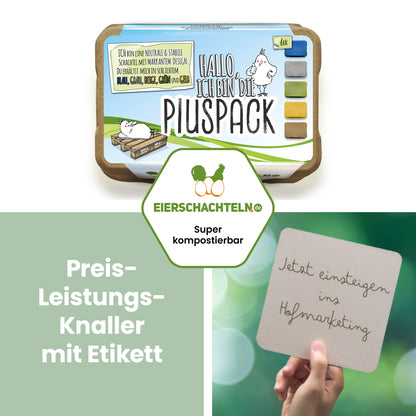 6er PlusPack mit eigenem Etikett, beige "Preis Leistungs-Knaller mit Etikett"