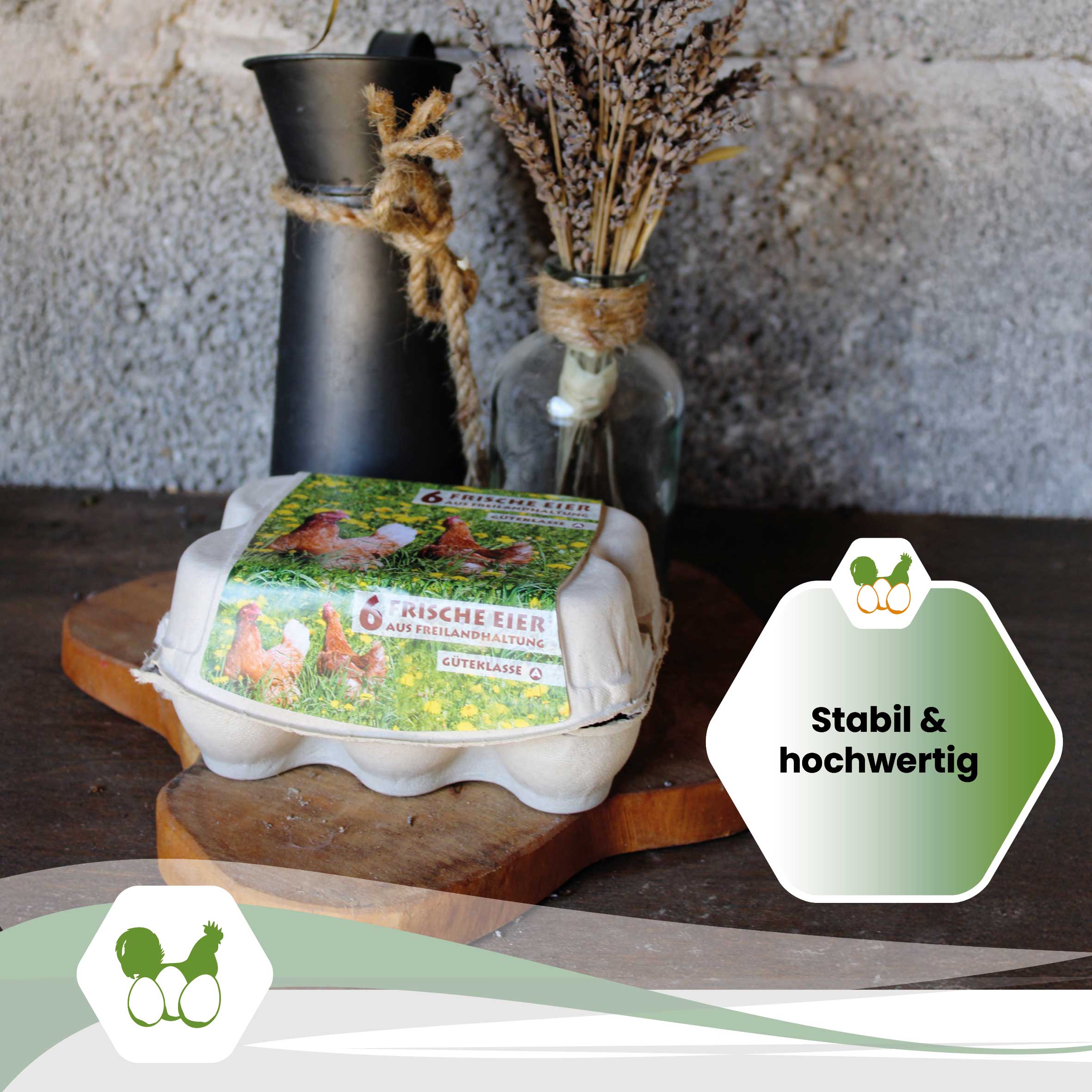 6er ComPac mit Freiland-Etikett "Stabil &amp; hochwertig" 