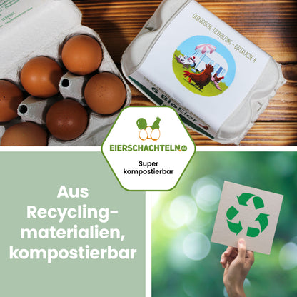6er ComPac Mobilstalletikett Naturland "Aus Recyclingmaterialien, kompostierbar"