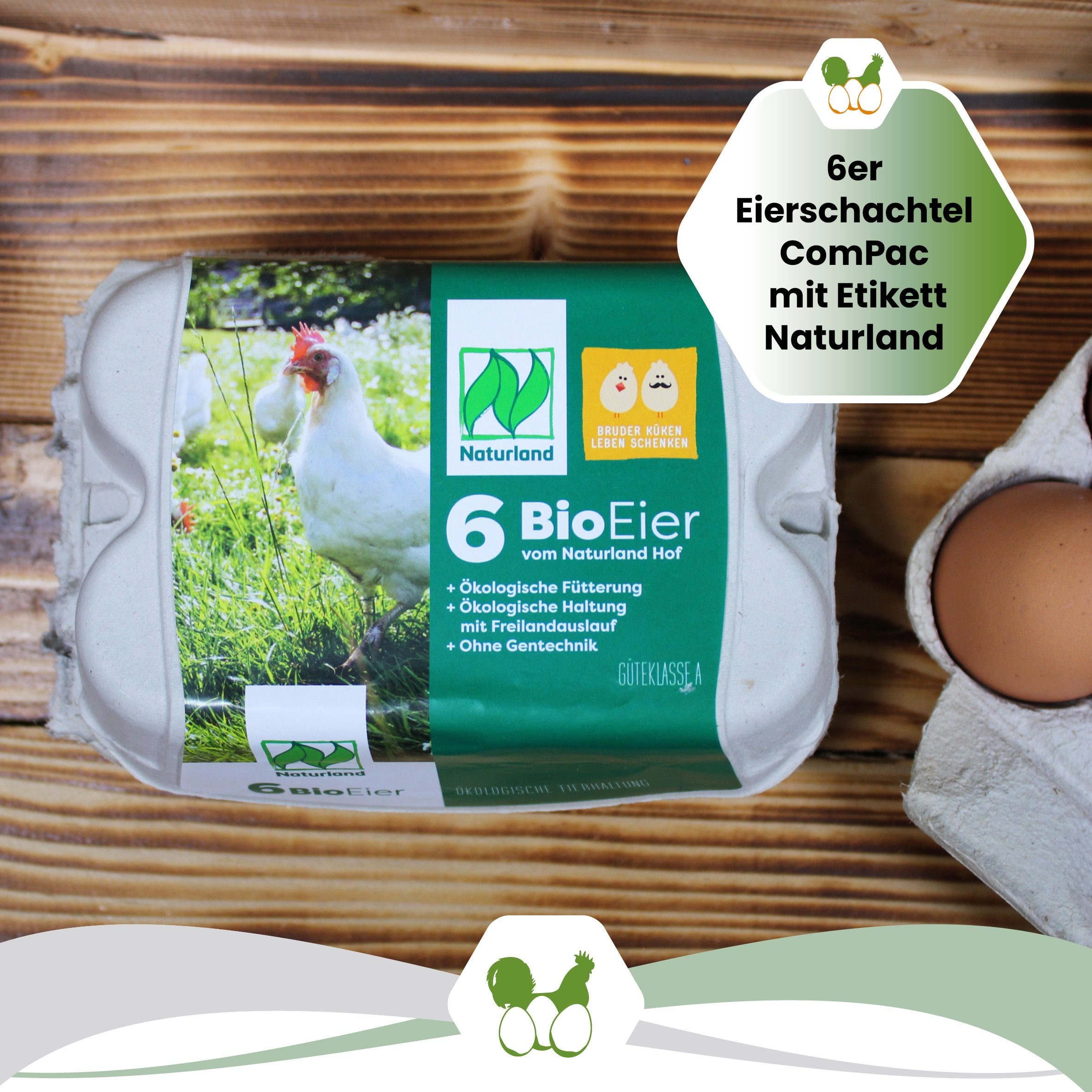 6er Compac Eierschachteln mit Etikett Naturland "6er Compac Eierschachtel mit Etikett Naturland"
