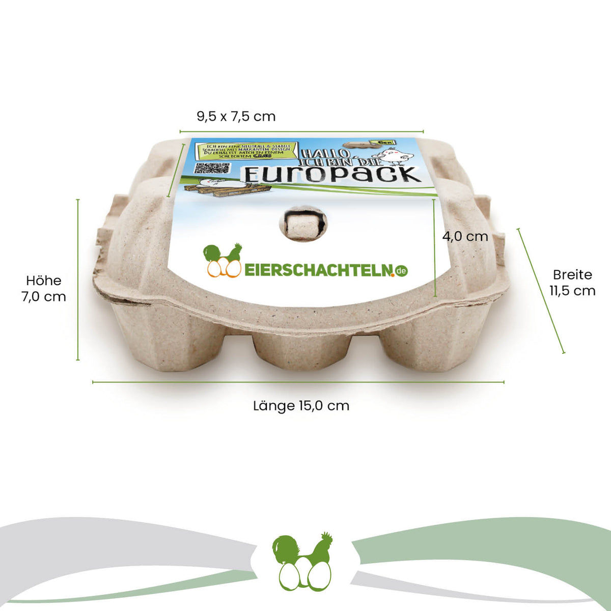 6er EuroPack mit Etikett inklusive Etikettengestaltung Maße: "Breite 11,5 cm x Länge 15,0 cm x Höhe 7,0 cm"