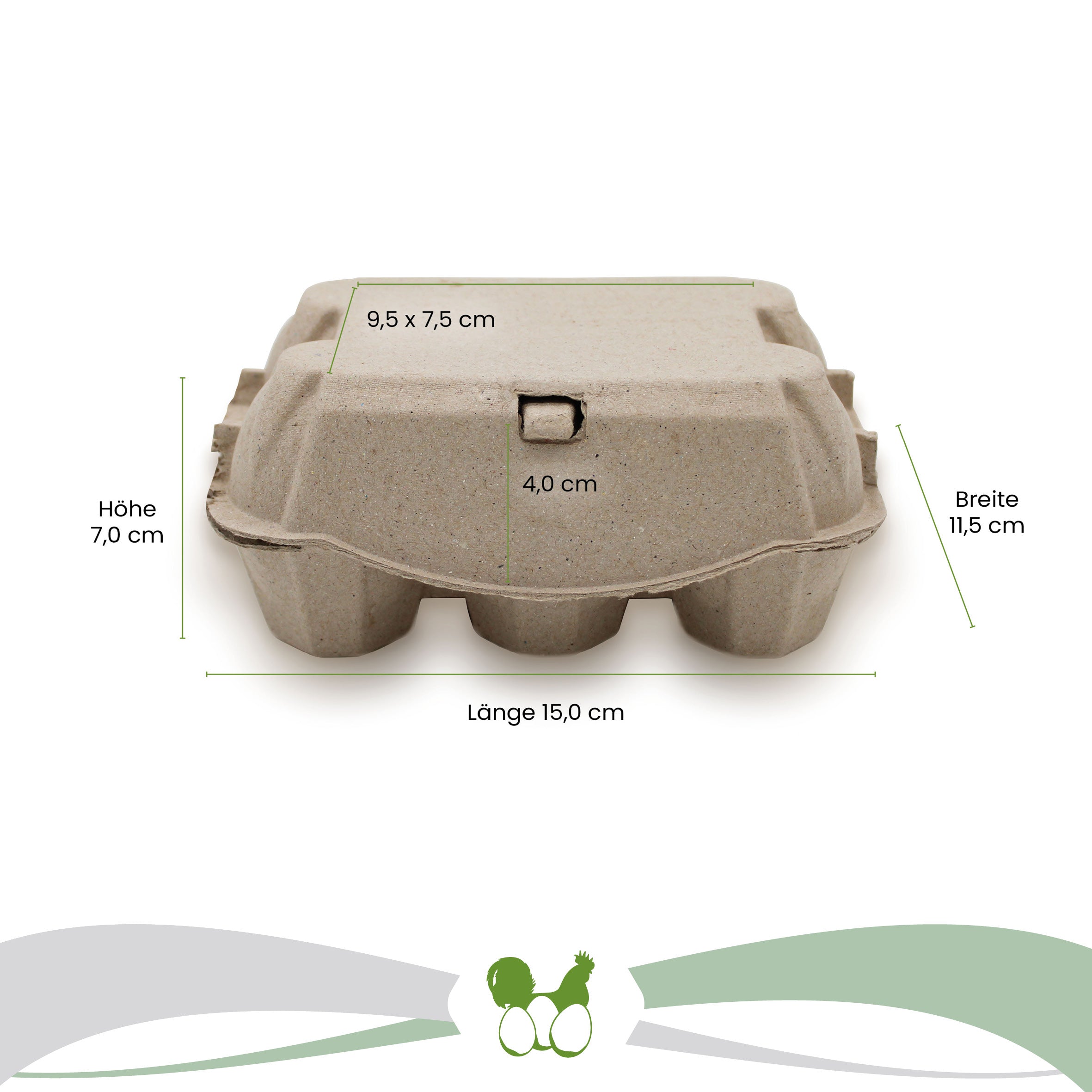 6er EuroPack Eierschachtel Maße: "Breite 115 cm x Länge 15, cm x Höhe 7,0 cm" Deckel: "9,5 x 7,5 cm" Laschen höhe: "4, cm" 