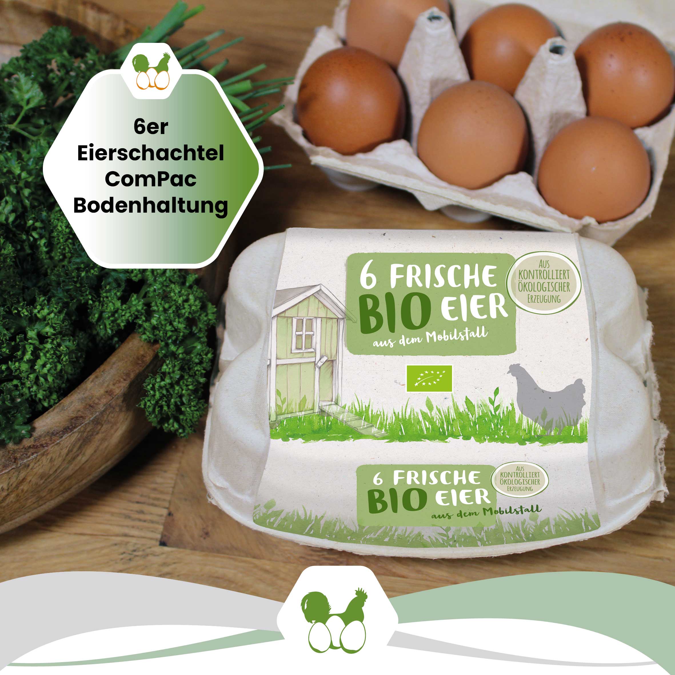 ComPac 6er Eierschachtel Bio-Mobilstall-Haltung 