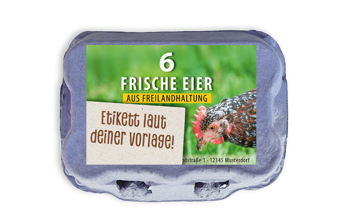 6er Eierschachtel-Etiketten laut deiner Druckvorlage