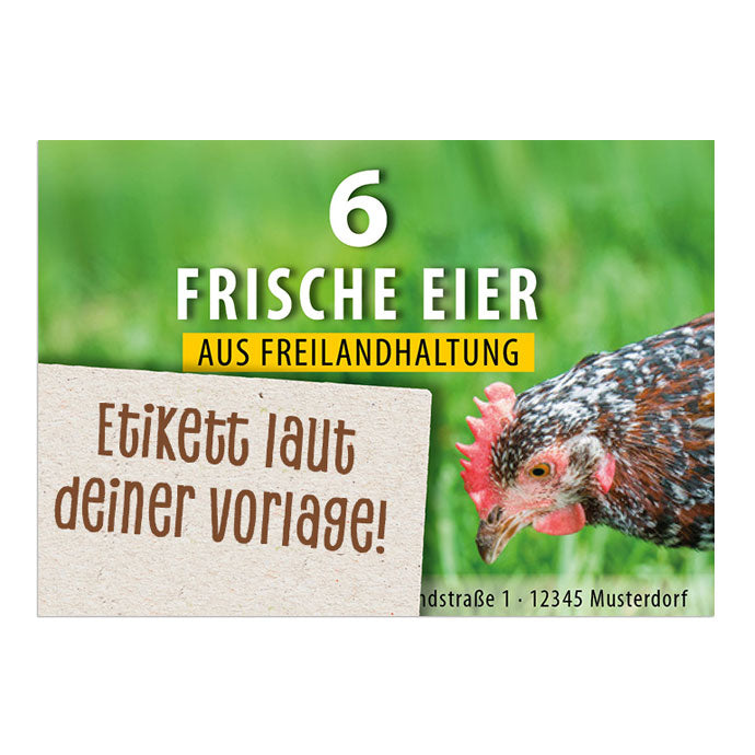 6er Eierschachtel-Etiketten laut deiner Druckvorlage
