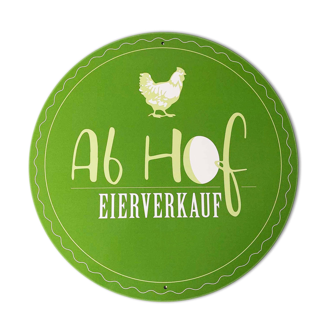 Alu-Schild „Ab Hof Eierverkauf“
