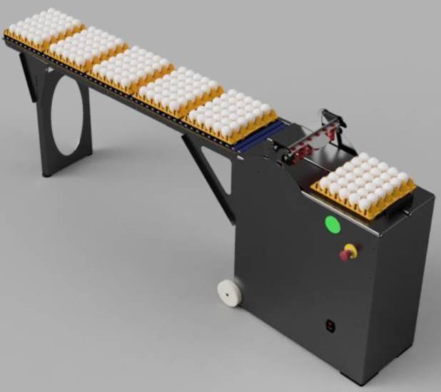 A9: SA Flex + Eierhordenablage mit Platz für 5 Eierhorden (trayshelf 5) + Stapelablage (stackshelf)
